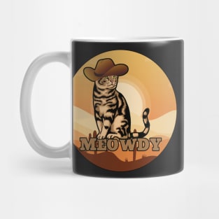 MEOWDY Cat Meme FUNNY Wild West Cowboy Howdy Mug